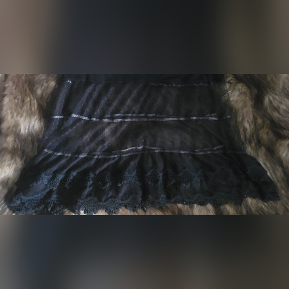 *SOLD* Mystree Boho Chic layering tank top cami tunic Dress lace layer, Black S - Picture 4 of 9